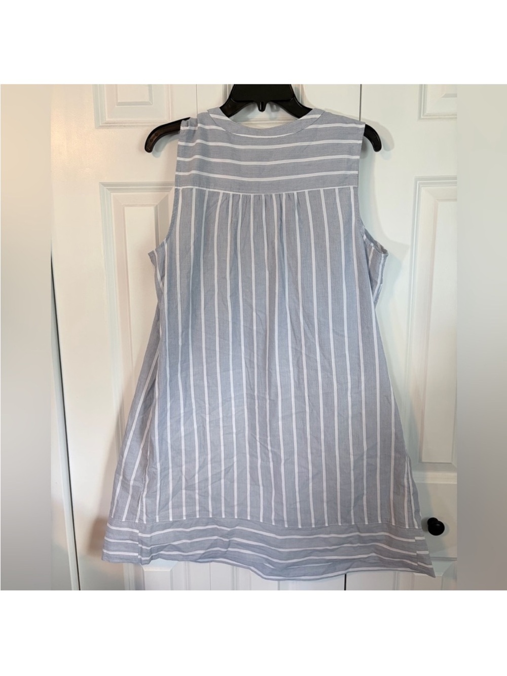 Sonoma Light Blue and White Striped Asymmetrical Sleeveless Dress XL - Picture 4 of 6